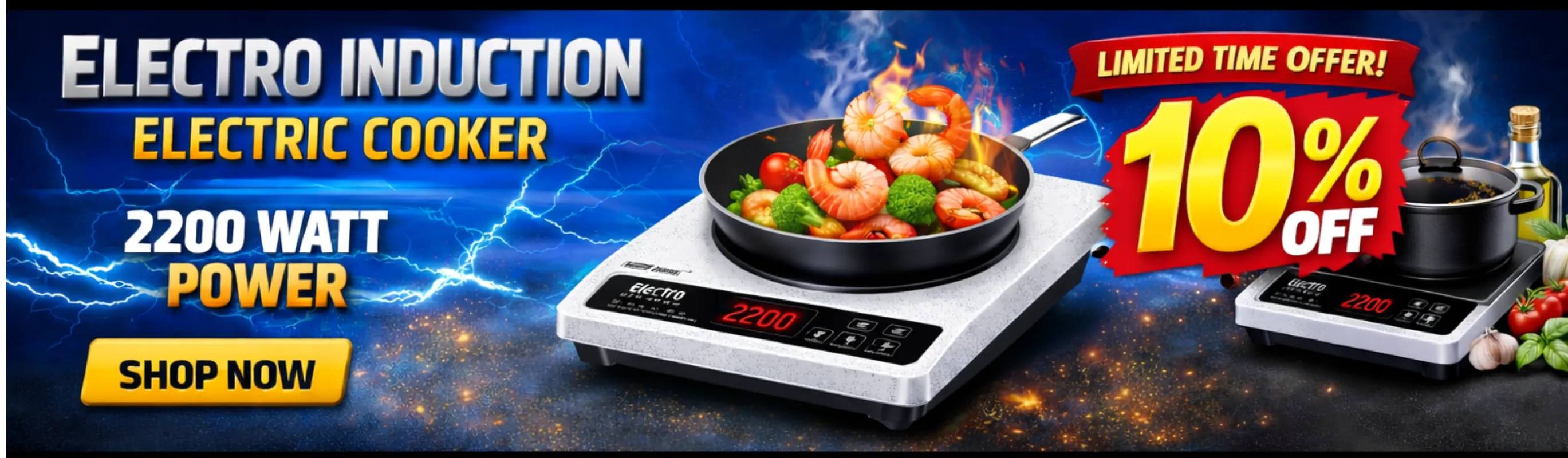 Electro induction cooker 2200watt